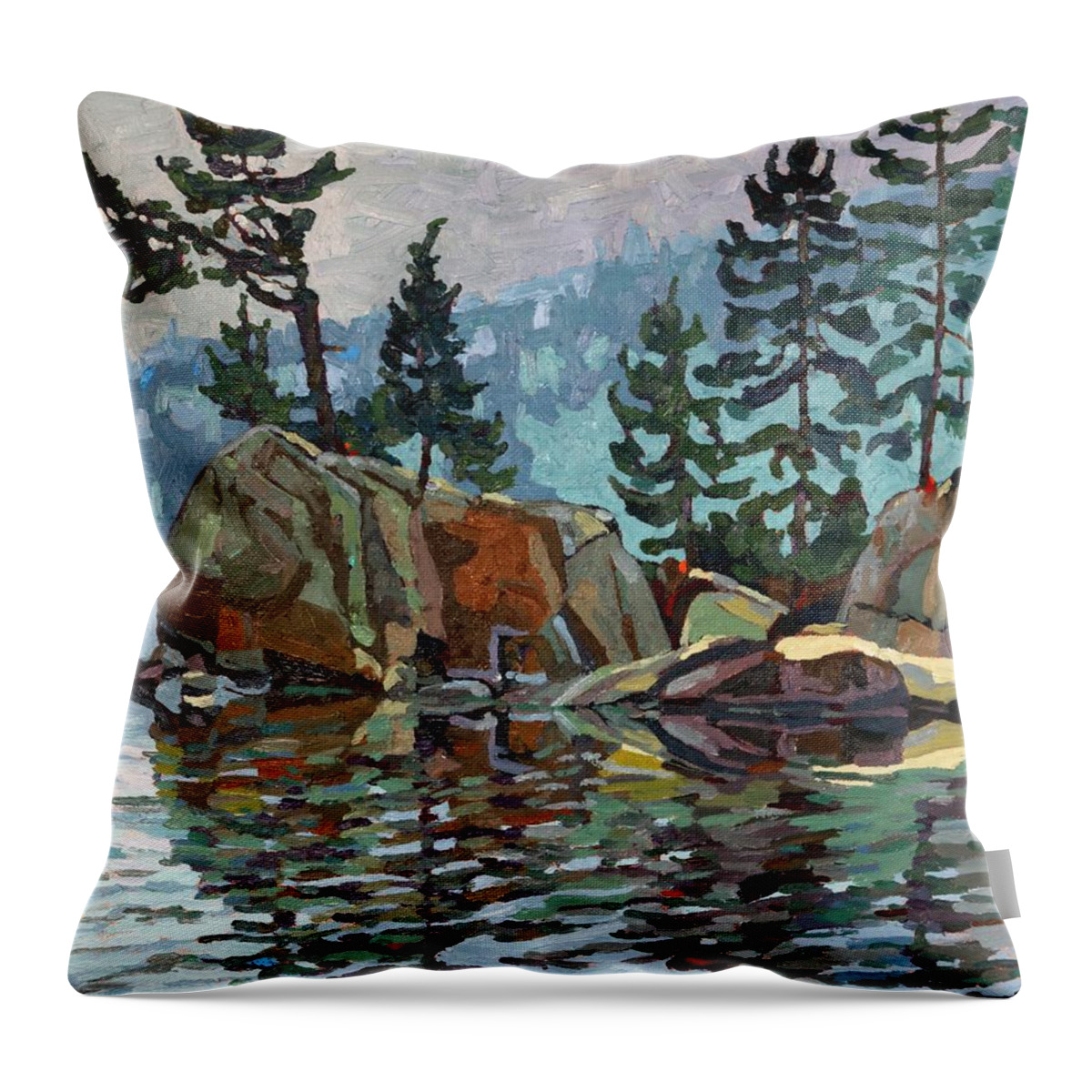 2067 Throw Pillow featuring the painting Big Joe Mufferaw Pines by Phil Chadwick