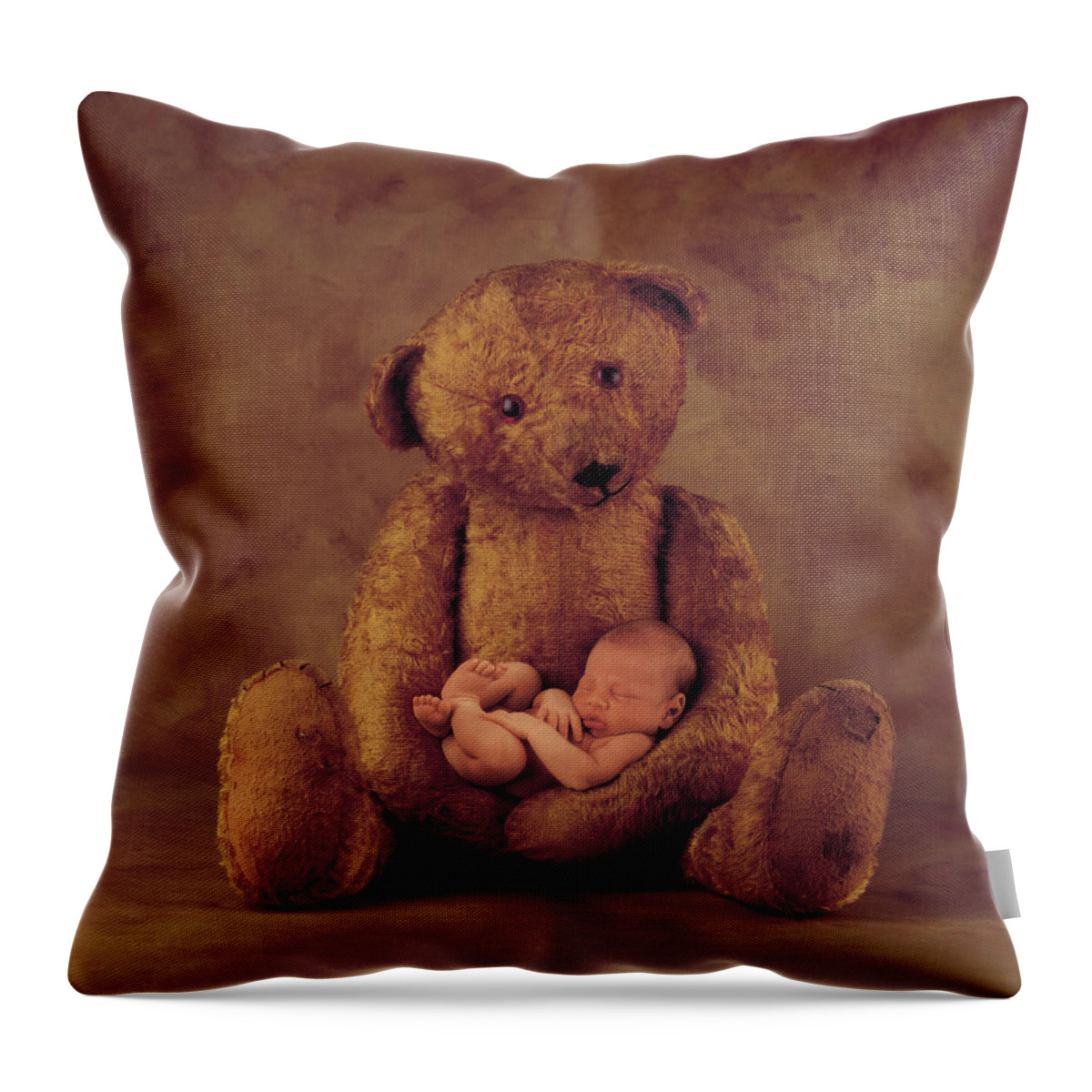 Teddy Bear Throw Pillow featuring the photograph Big Ted by Anne Geddes