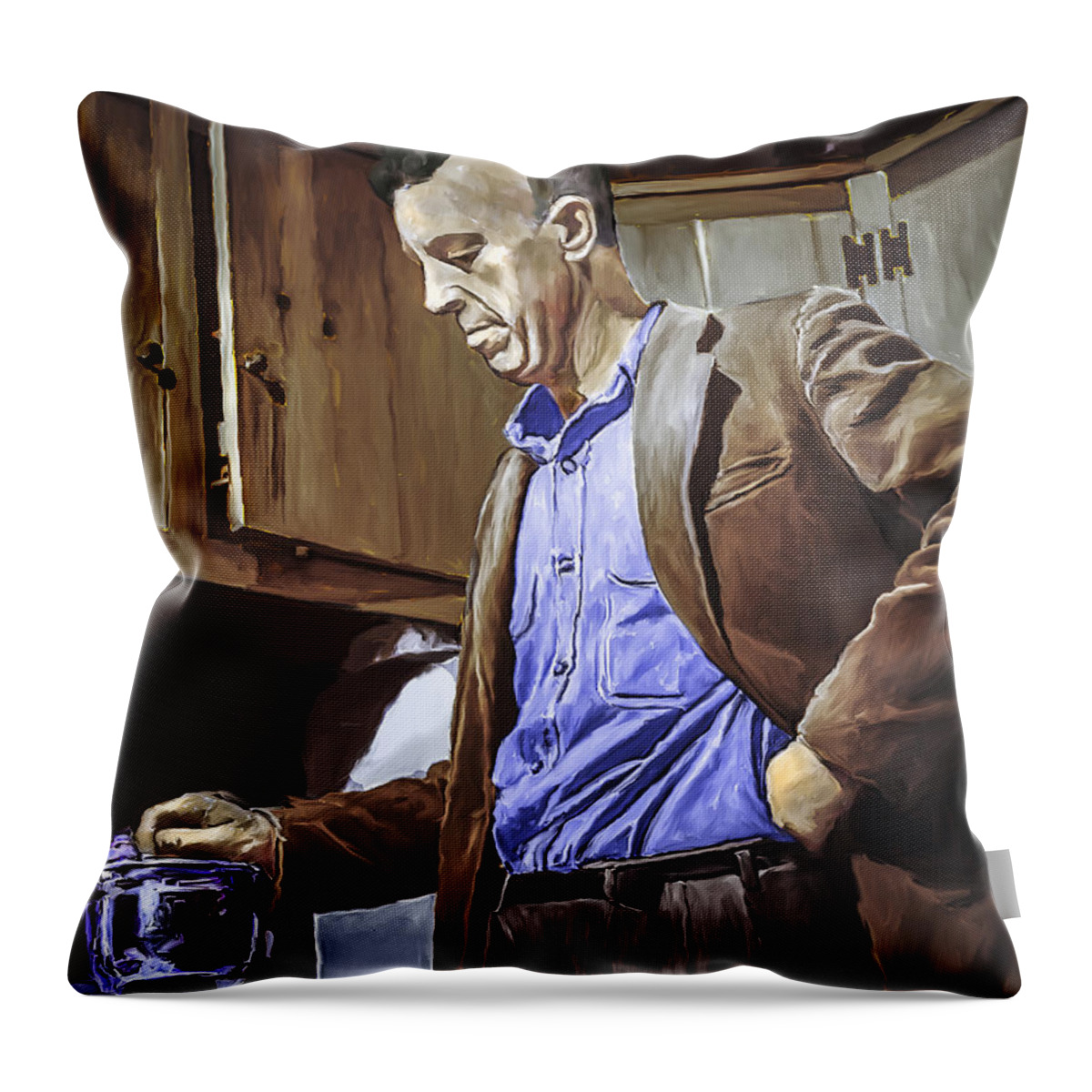 Painting Throw Pillow featuring the painting Bill Wilson by Rick Mosher