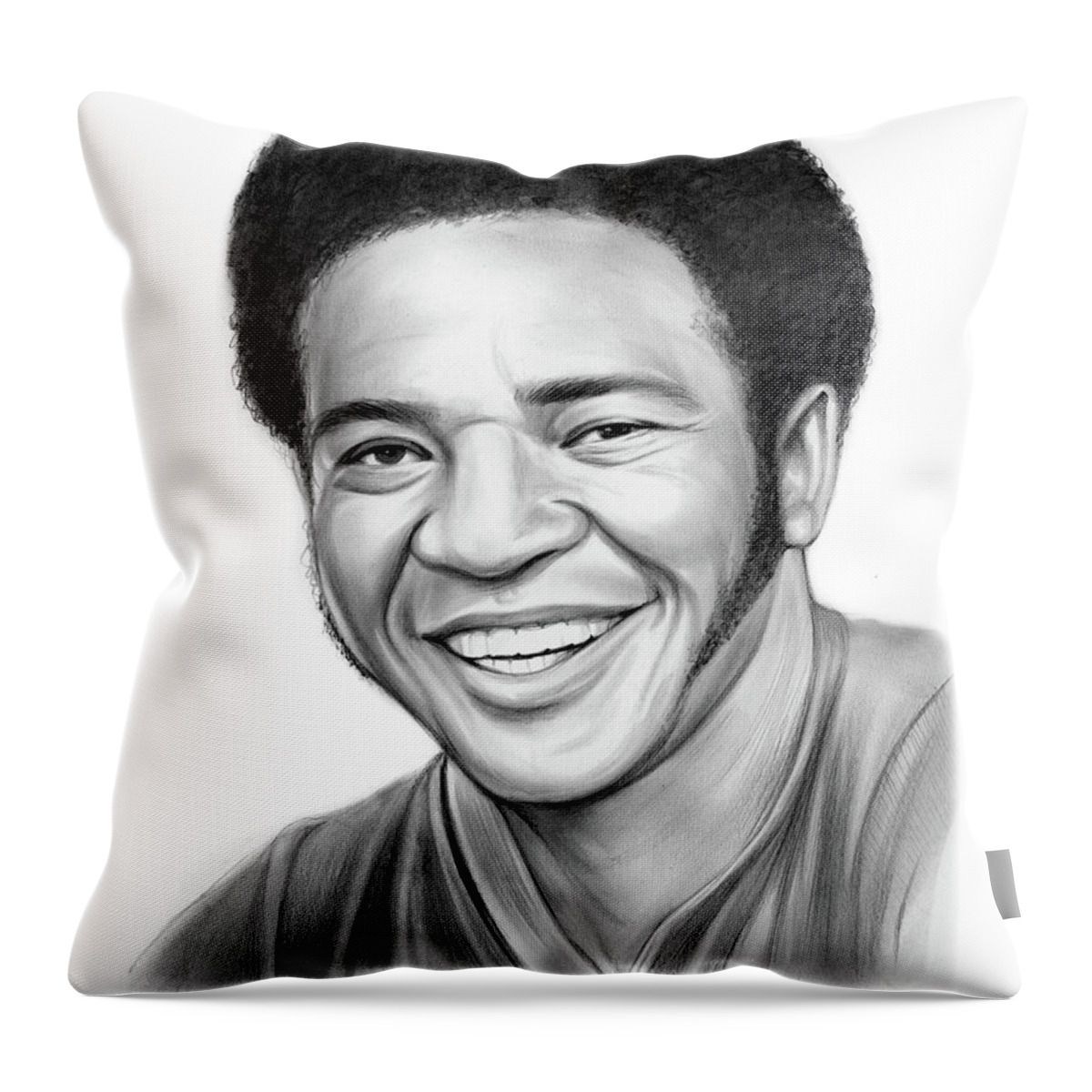 Bill Withers Throw Pillow featuring the drawing Bill Withers by Greg Joens