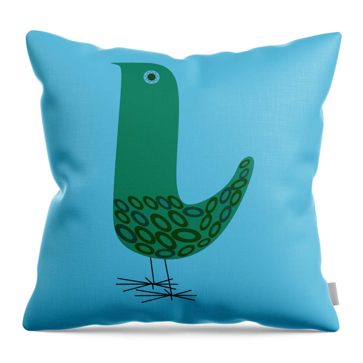 Mid Century Modern Throw Pillow featuring the digital art Transparent Background Bird by Donna Mibus