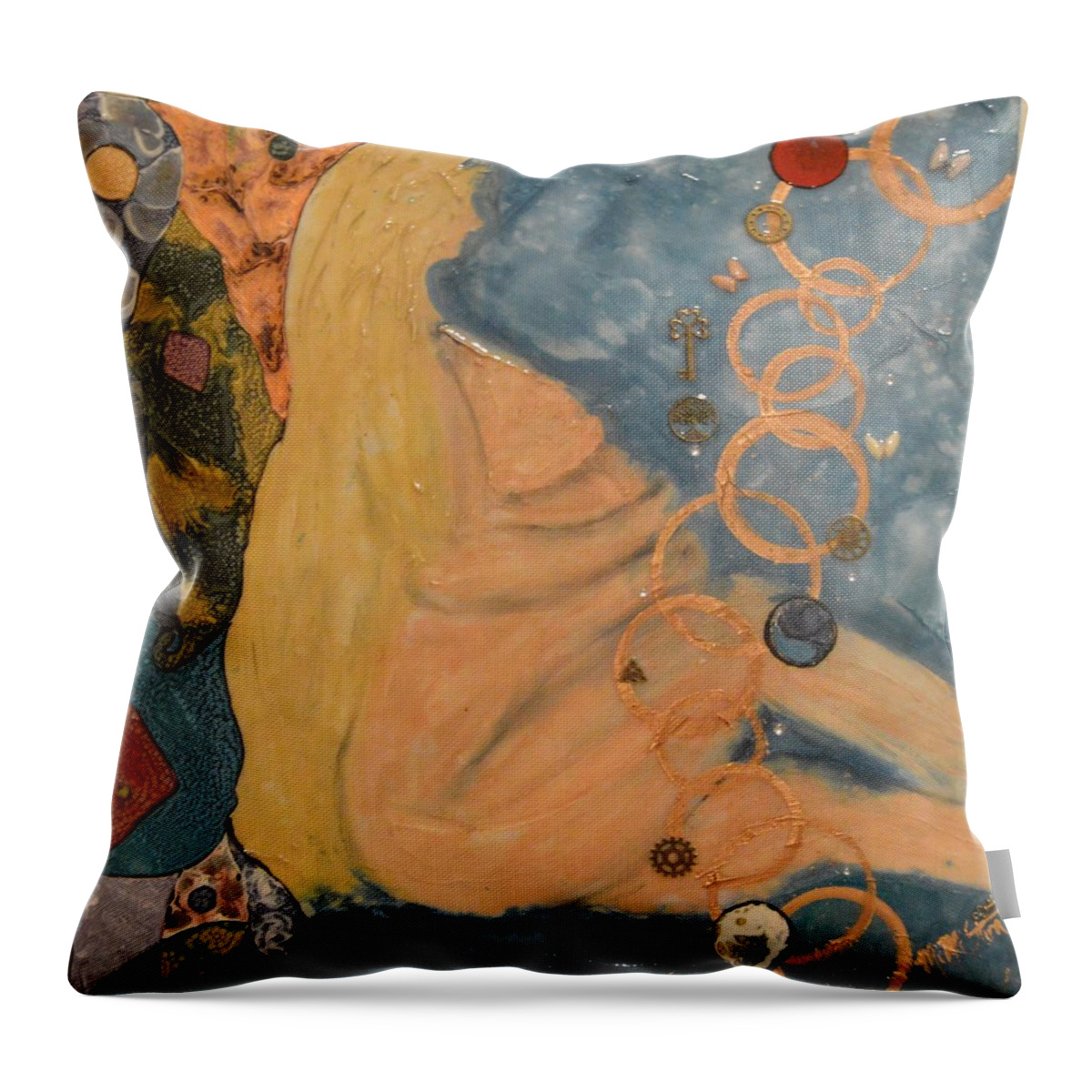  Throw Pillow featuring the painting Birth by MiMi Stirn