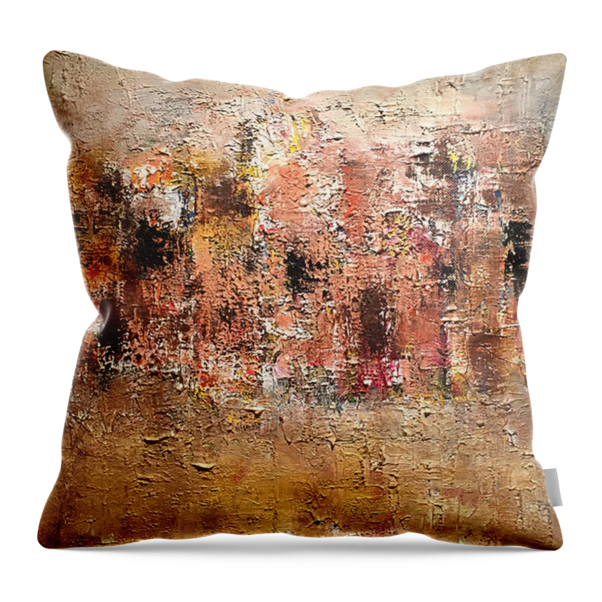 Urban Throw Pillow featuring the painting Birth of an Urbscape by Dennis Ellman