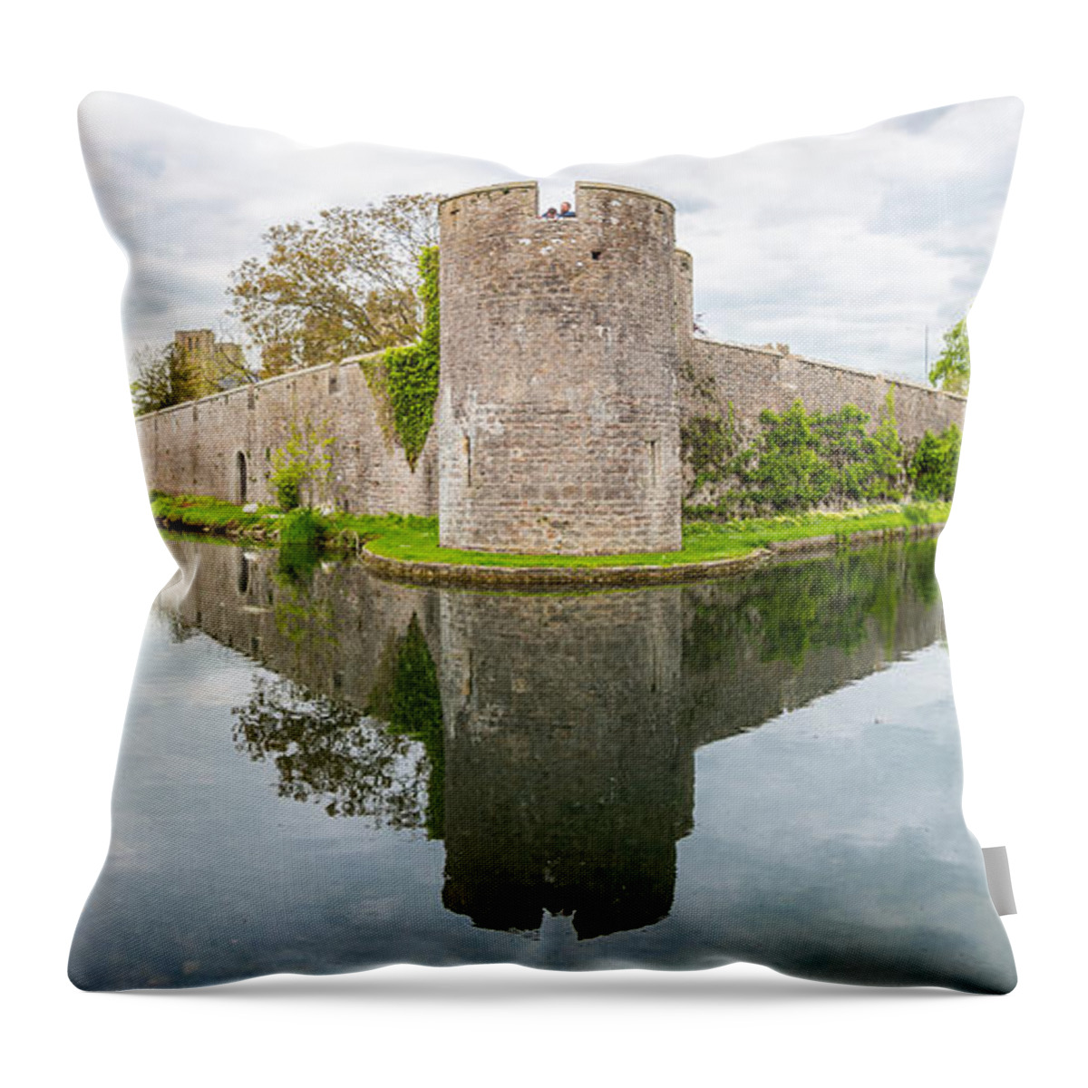 Wells Throw Pillow featuring the photograph Bishops Palace, Wells by Colin Rayner