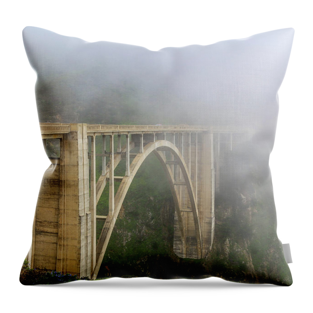 Holiday Throw Pillow featuring the photograph Bixby bridge by Alberto Zanoni