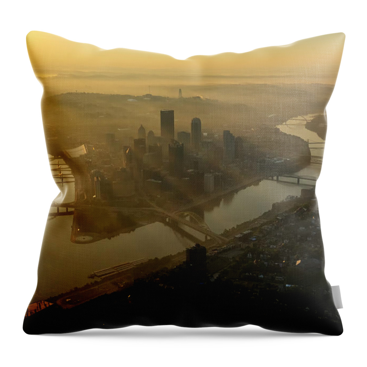 Pittsburgh Throw Pillow featuring the photograph Black and Gold by Amanda Jones