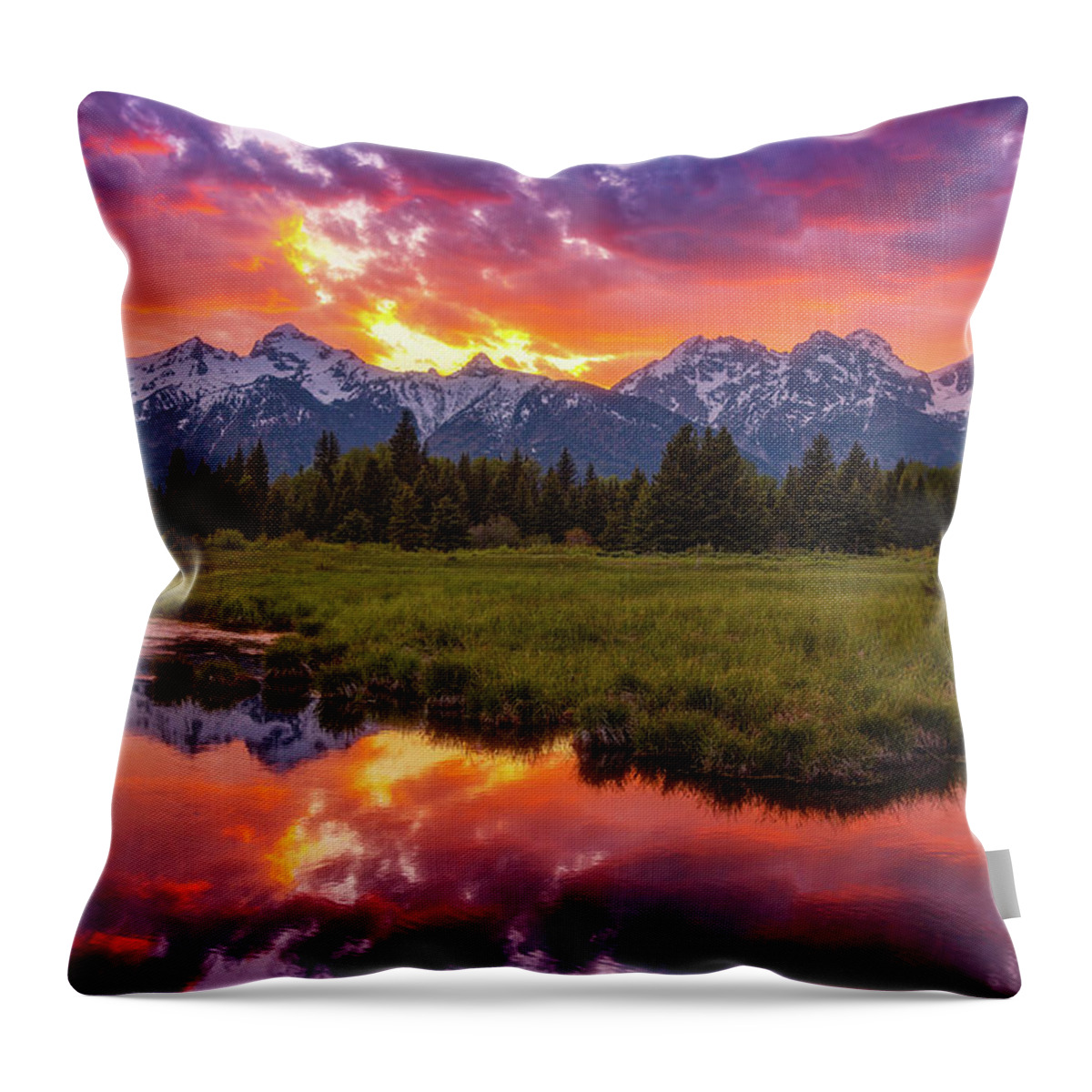 Sunsets Throw Pillow featuring the photograph Black Ponds Sunset by Darren White