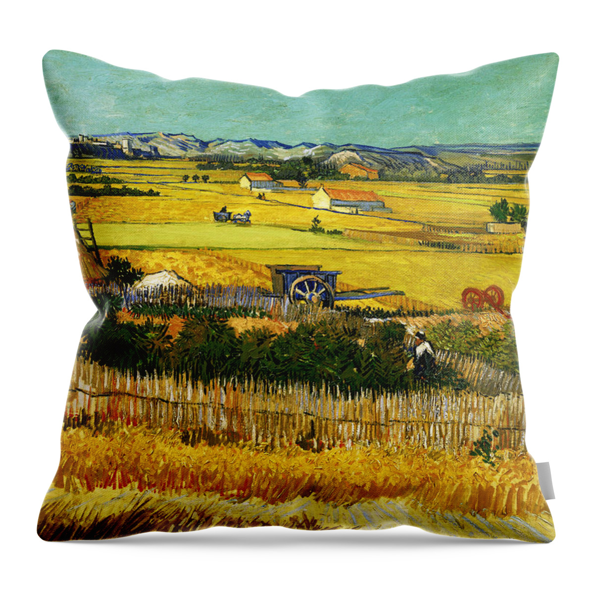 Post Modern Throw Pillow featuring the digital art Blend 17 van Gogh by David Bridburg