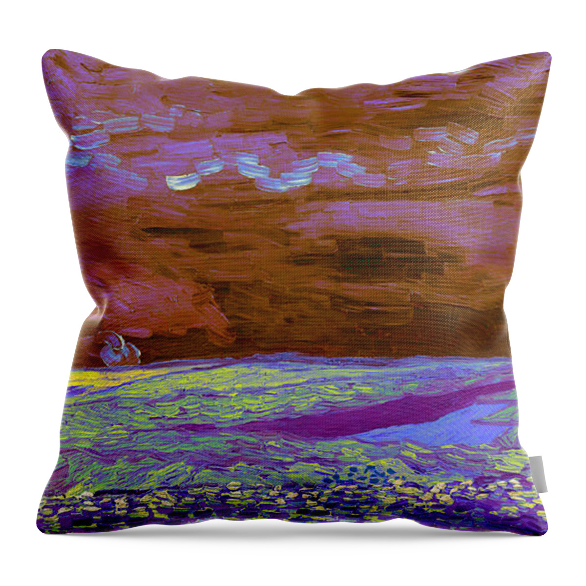 Post Modern Throw Pillow featuring the digital art Blend 18 van Gogh by David Bridburg