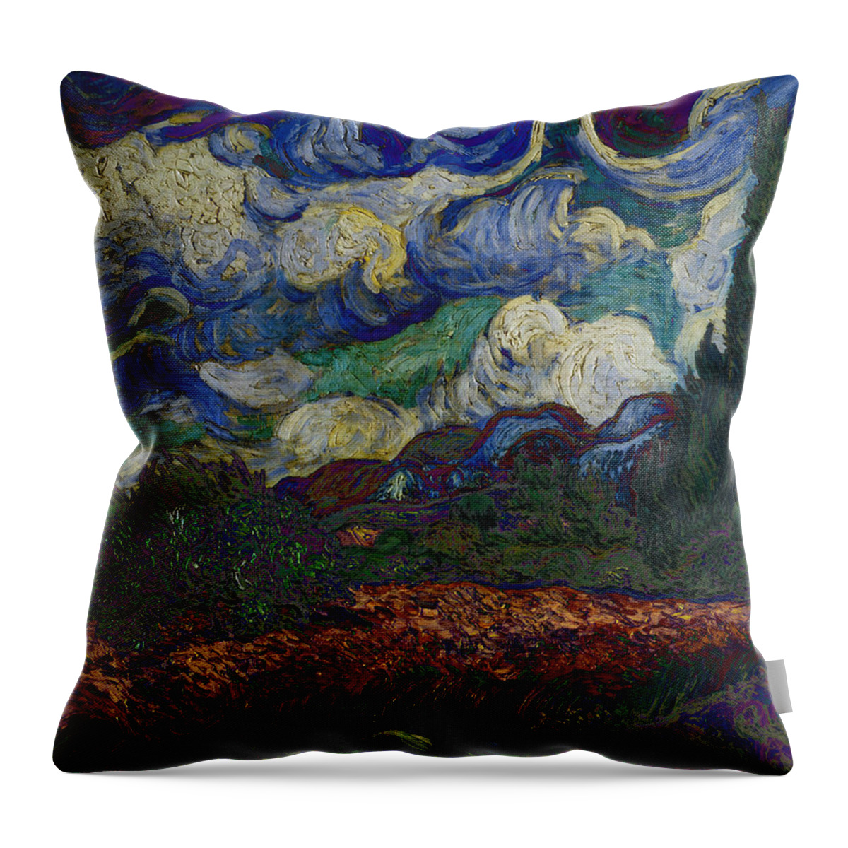 Post Modern Throw Pillow featuring the digital art Blend 19 van Gogh by David Bridburg