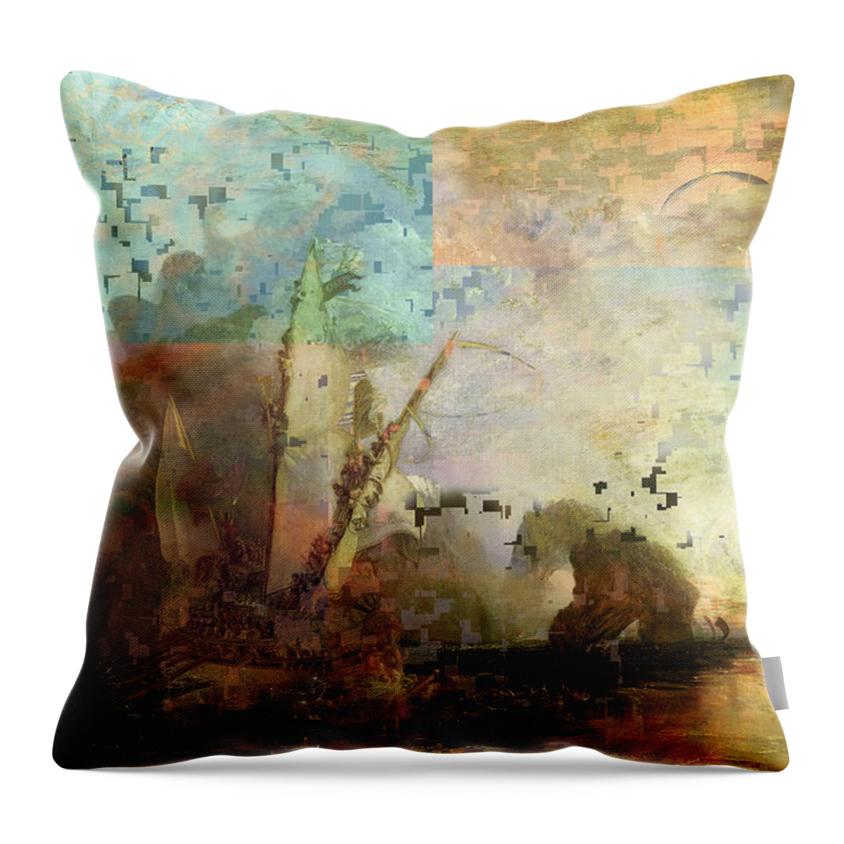 Post Modern Throw Pillow featuring the digital art Blend 4 Turner by David Bridburg