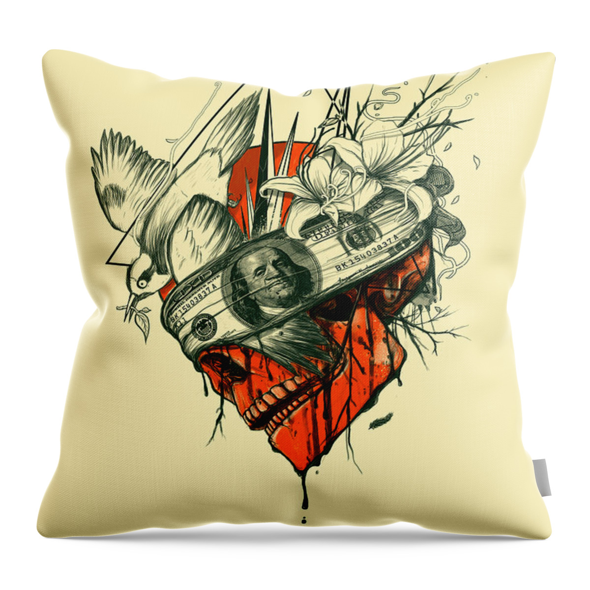 Skull Throw Pillow featuring the digital art Blind by Nicebleed 