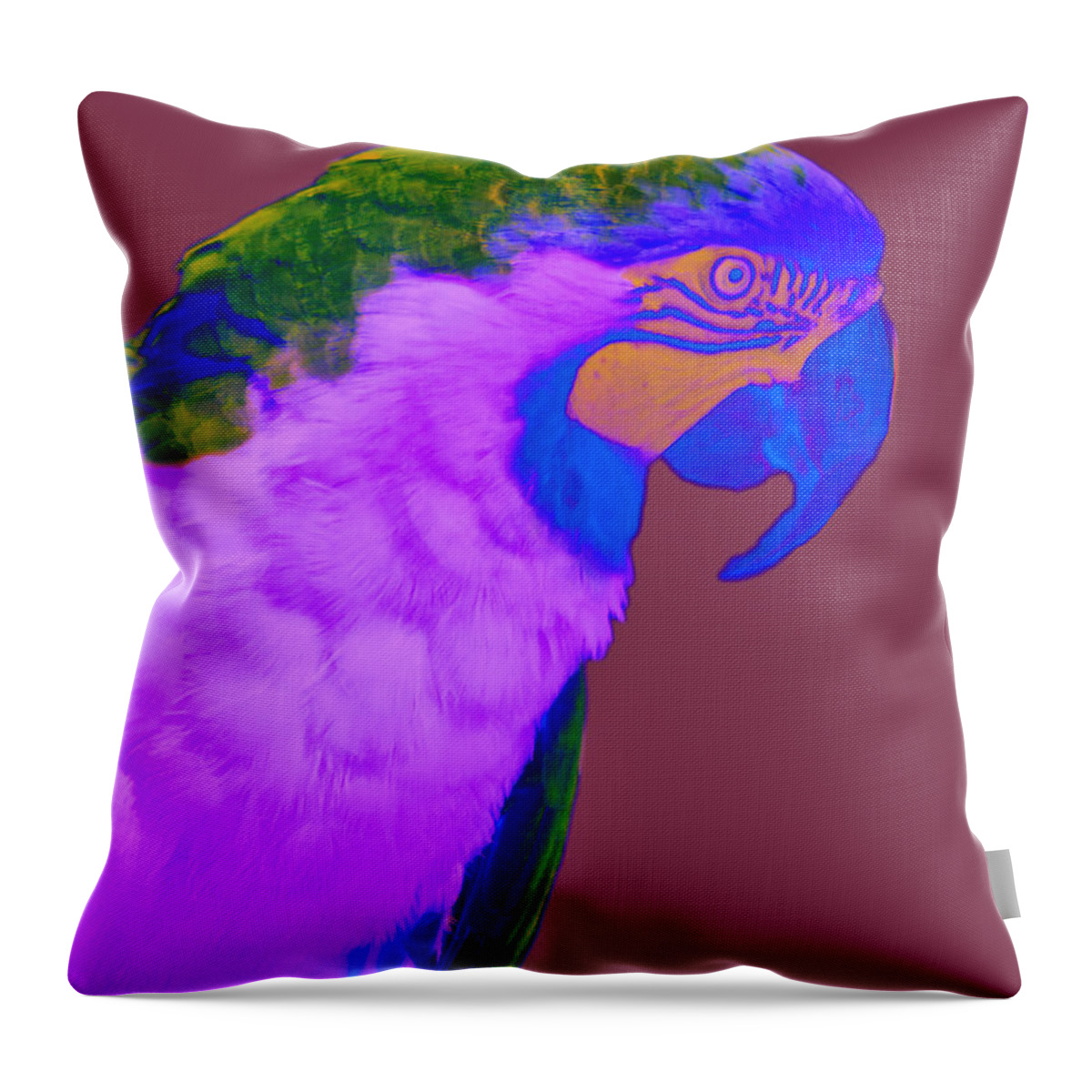 Bird Throw Pillow featuring the photograph Blue and Gold Macaw Sabattier by Bill Barber