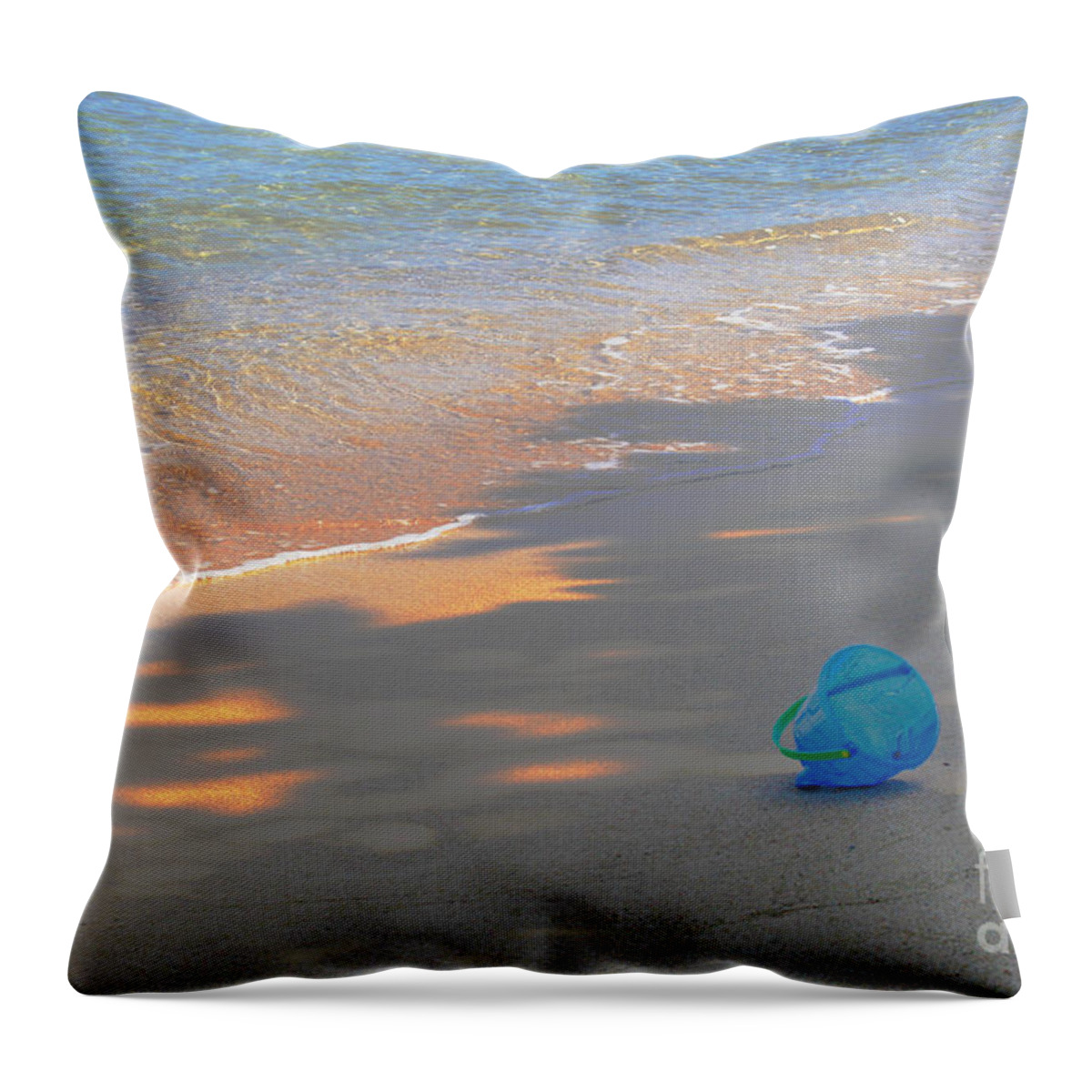 Sea Throw Pillow featuring the photograph Blue Bucket by Jeanette French