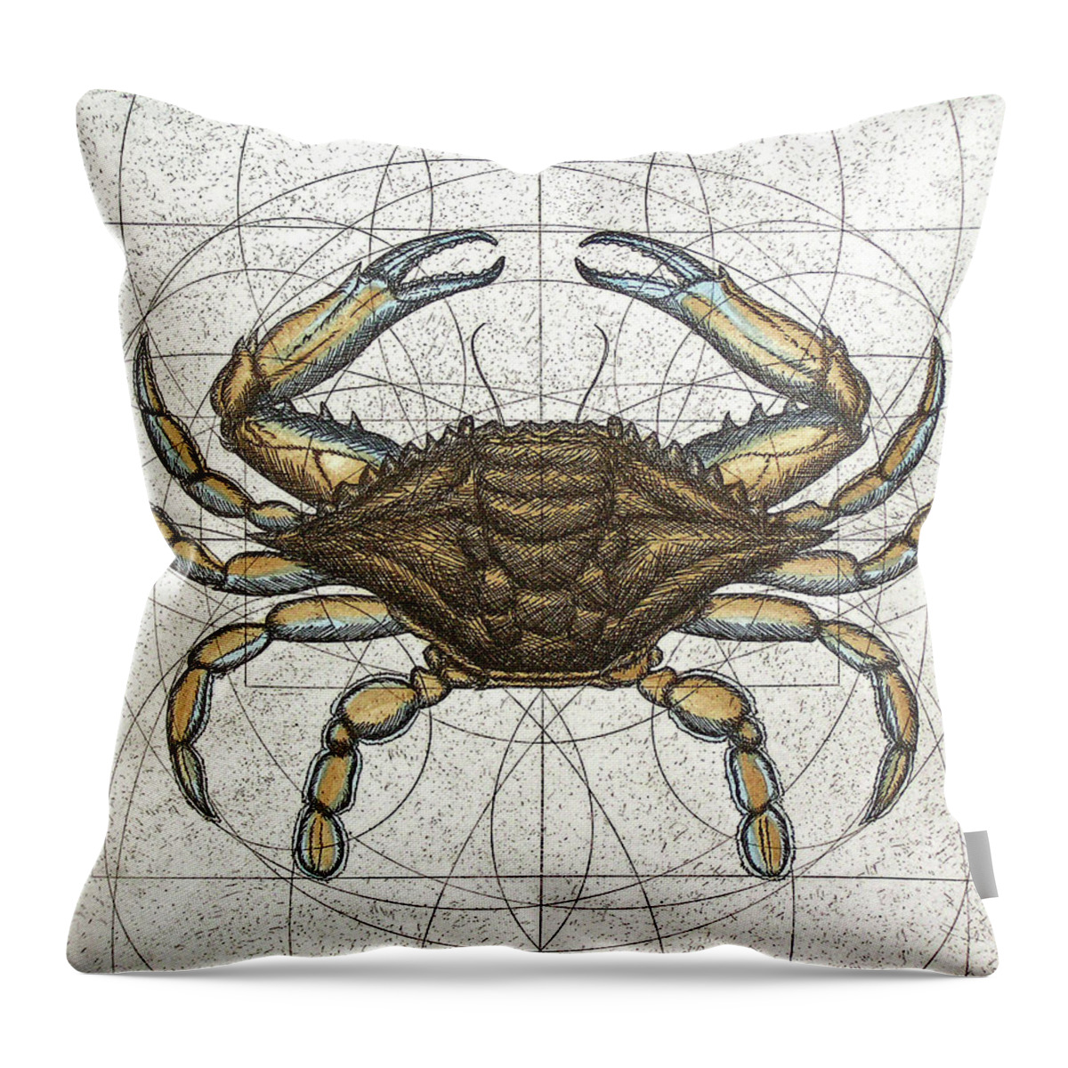 Maryland Throw Pillow featuring the painting Blue Crab by Charles Harden