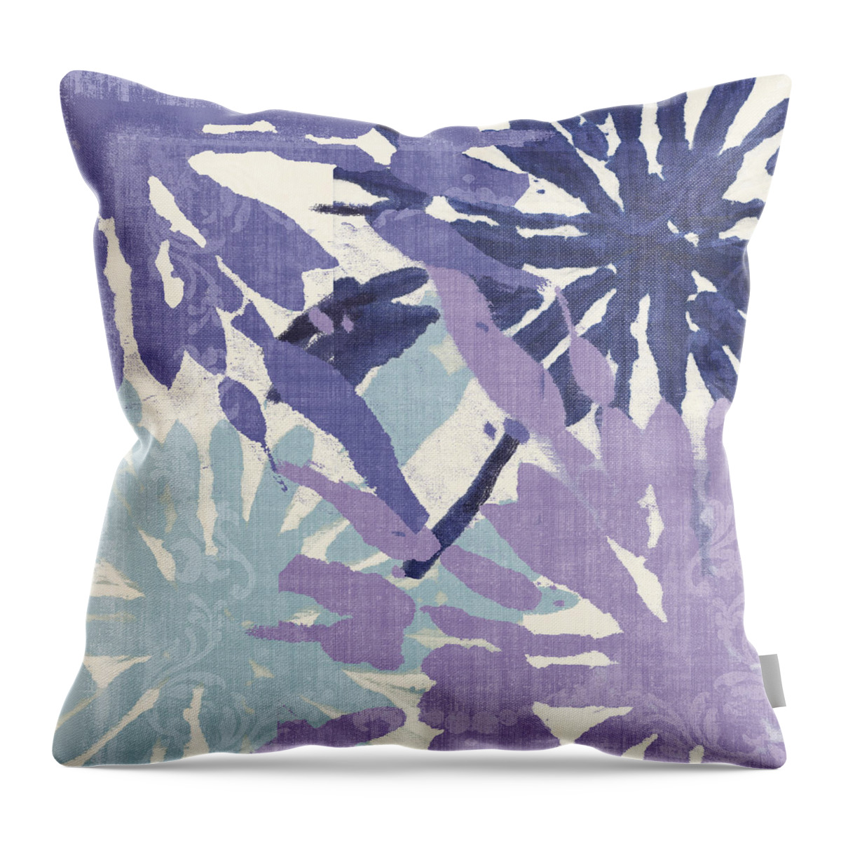 Ikat Throw Pillow featuring the painting Blue Curry II by Mindy Sommers
