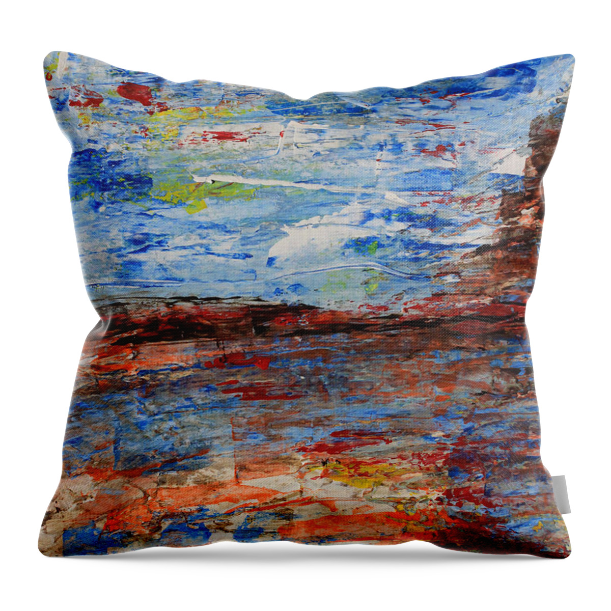 Desert Throw Pillow featuring the painting Blue Desert by April Burton
