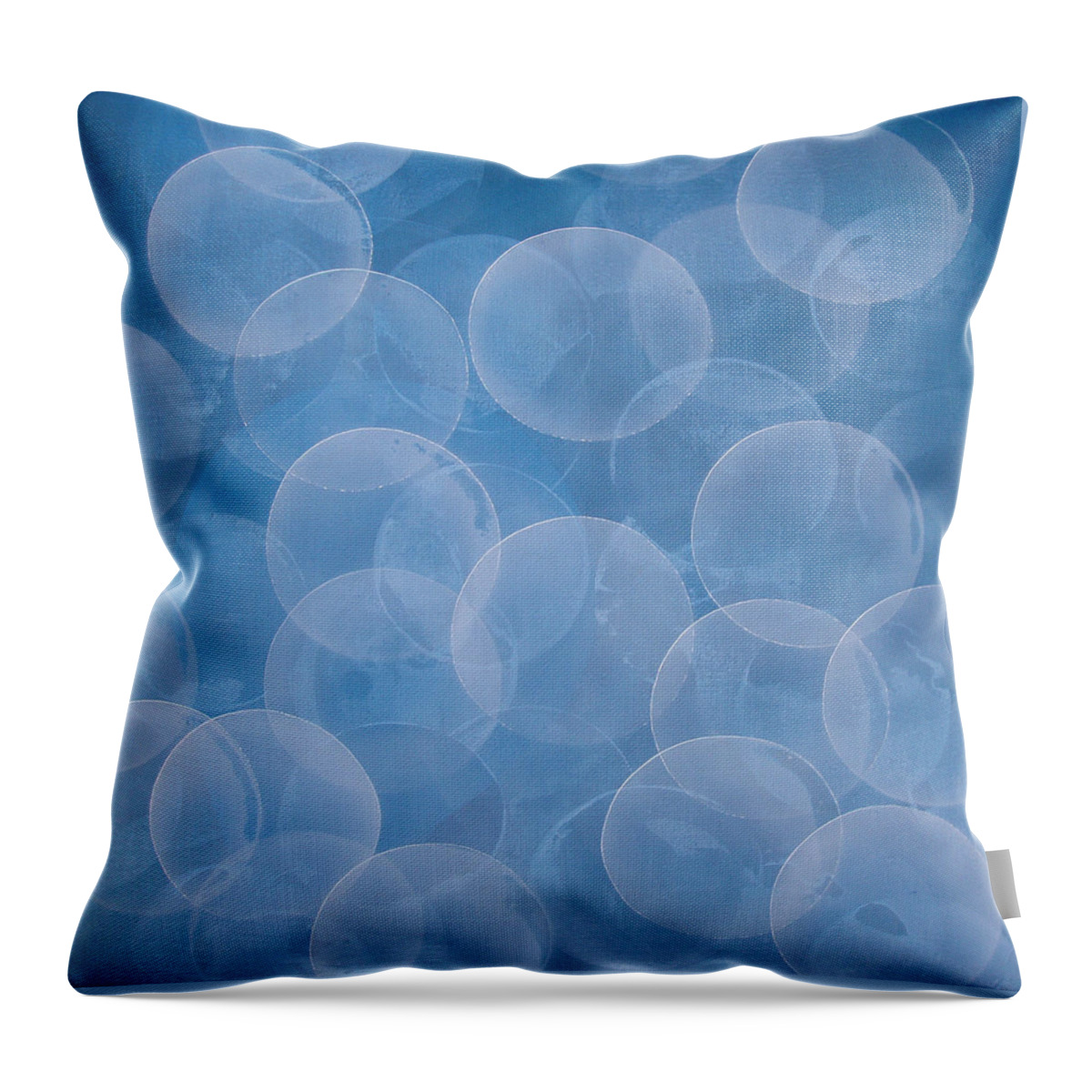 Abstract Throw Pillow featuring the painting Blue by Jitka Anlaufova