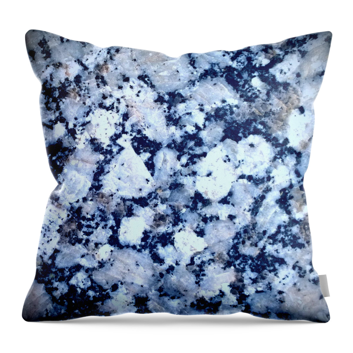 Photograph Throw Pillow featuring the photograph Blue Polished Granite by Delynn by Delynn Addams