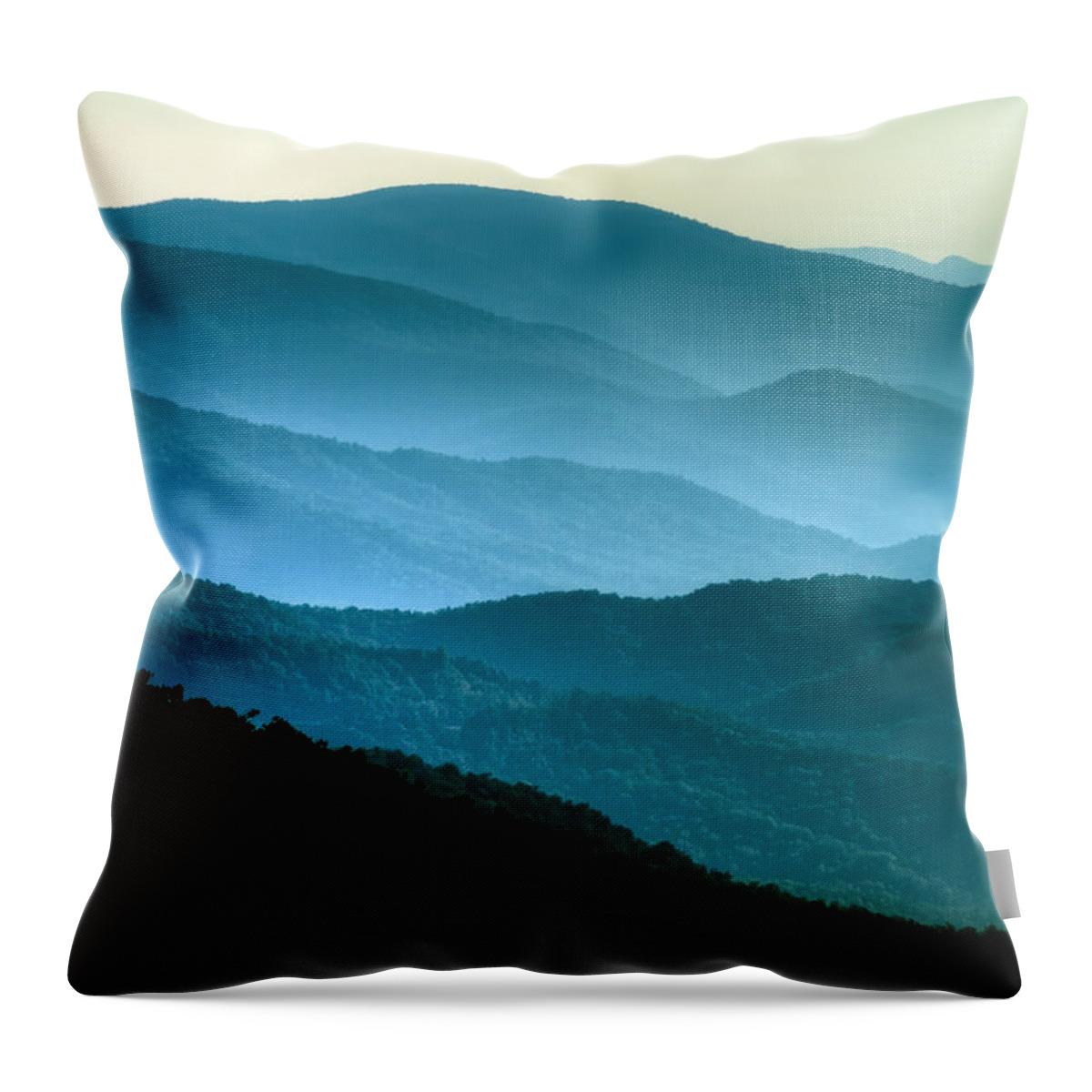 Asheville Throw Pillow featuring the photograph Blue Ridges by Joye Ardyn Durham
