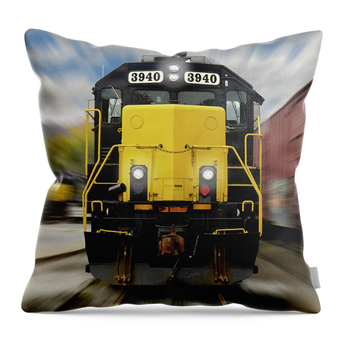 Railroad Throw Pillow featuring the photograph Blue Rridge Southern 3940 On The Move by Mike McGlothlen