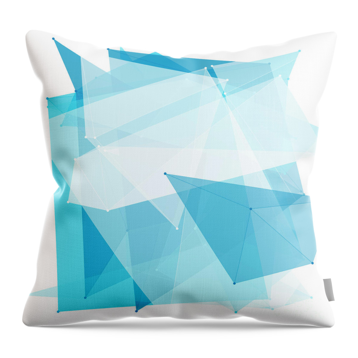 Abstract Throw Pillow featuring the digital art Blue Sky Polygon Pattern by Frank Ramspott