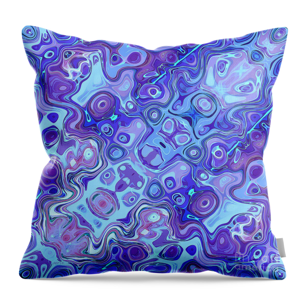 Pattern Throw Pillow featuring the digital art Blue Spectrum Abstract by Phil Perkins
