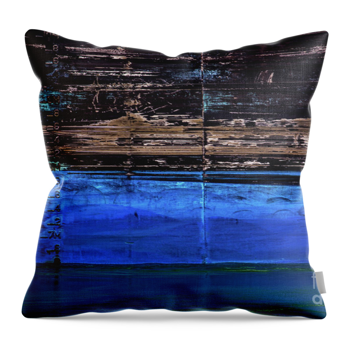 Tanker Throw Pillow featuring the photograph Blue Tanker by Doug Sturgess