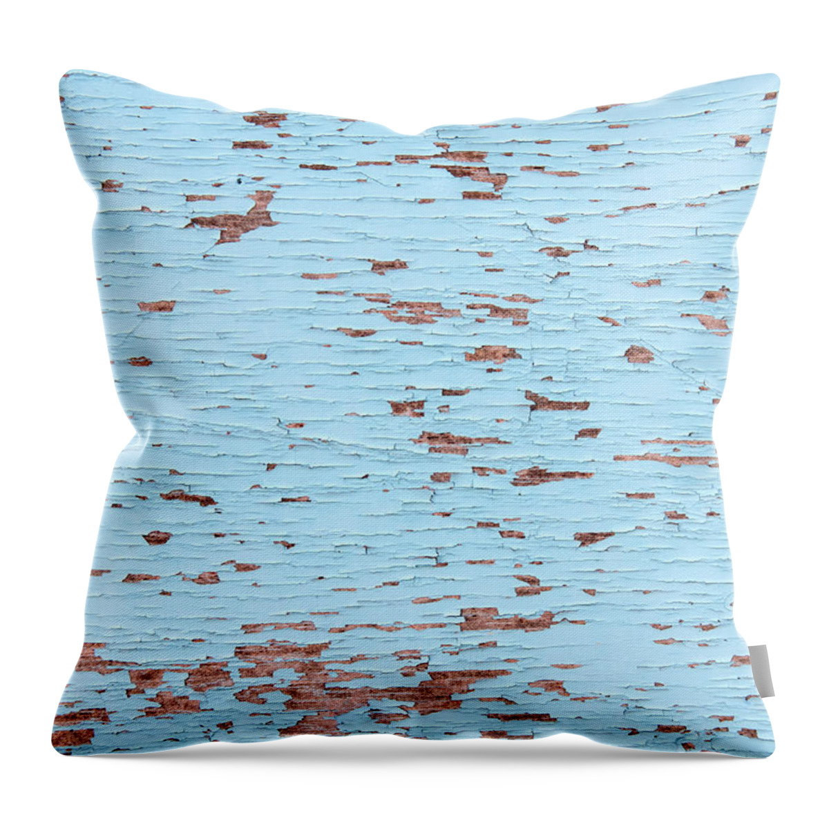 Abstract Throw Pillow featuring the photograph Blue wooden background by Michalakis Ppalis