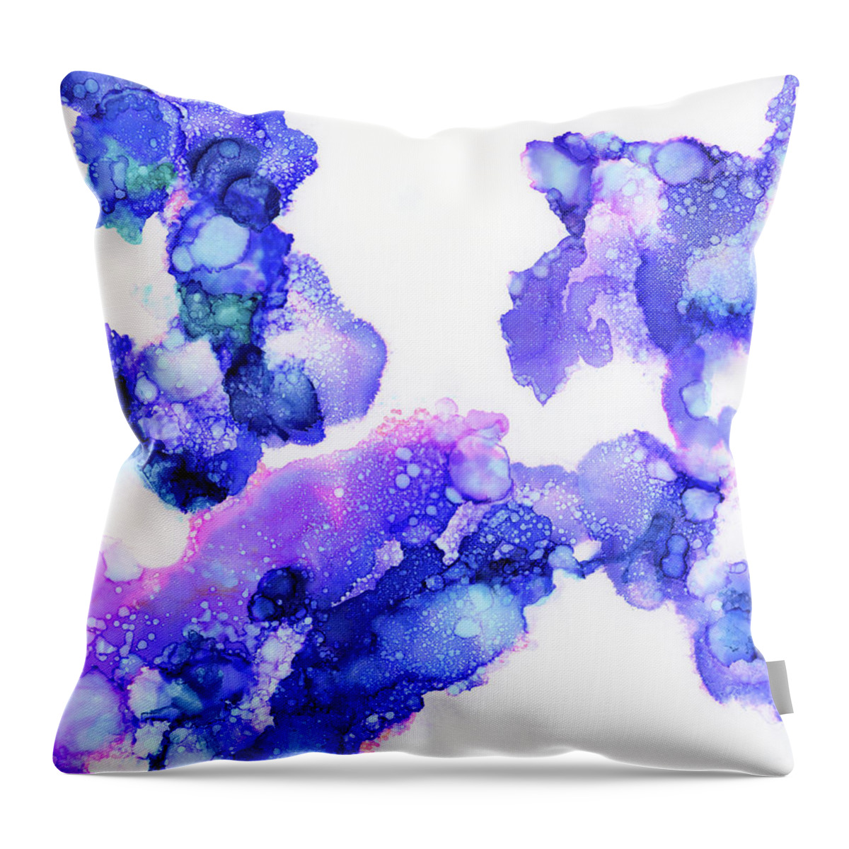 Blue Throw Pillow featuring the painting Blueberry Blush by Tamara Nelson