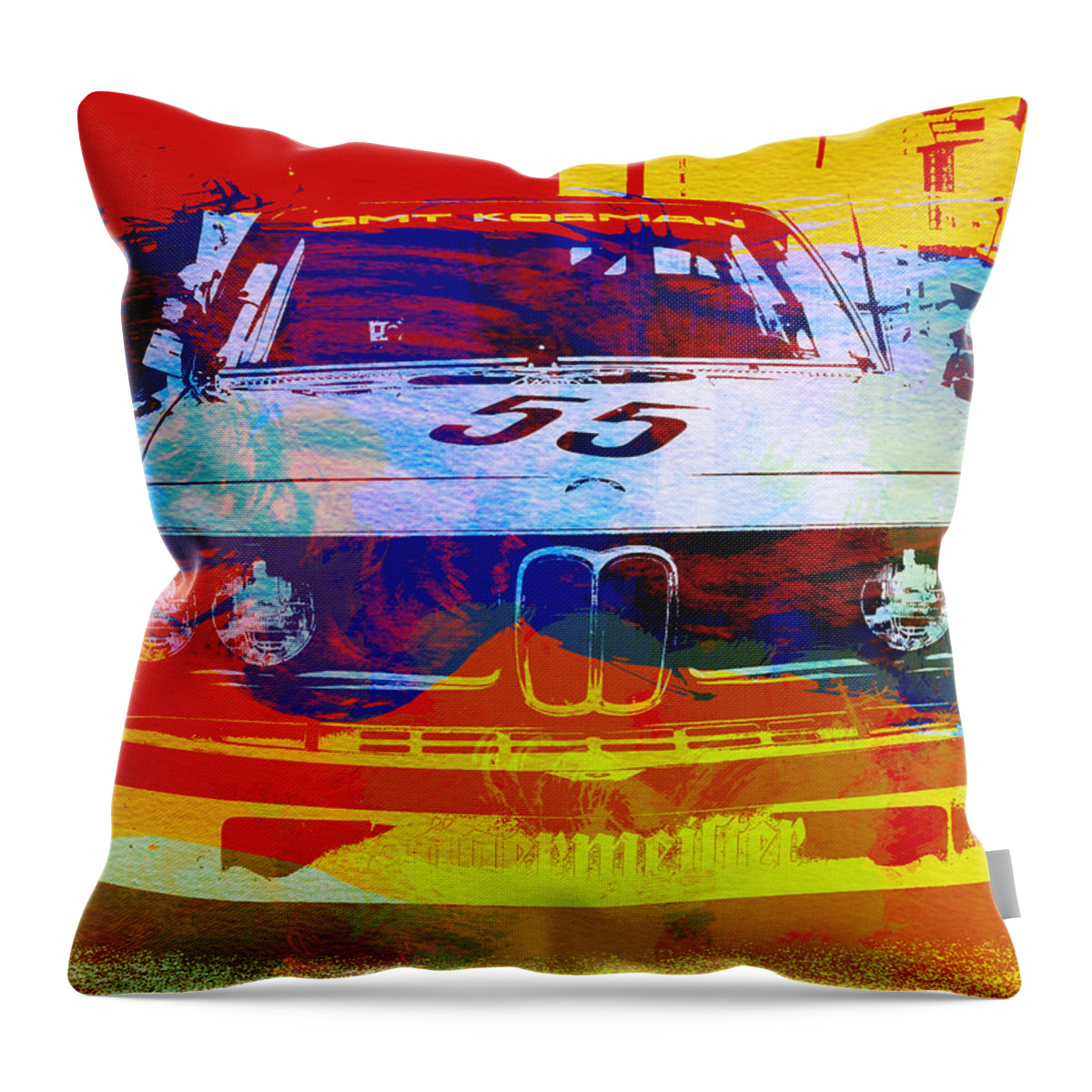  Throw Pillow featuring the photograph BMW Racing by Naxart Studio
