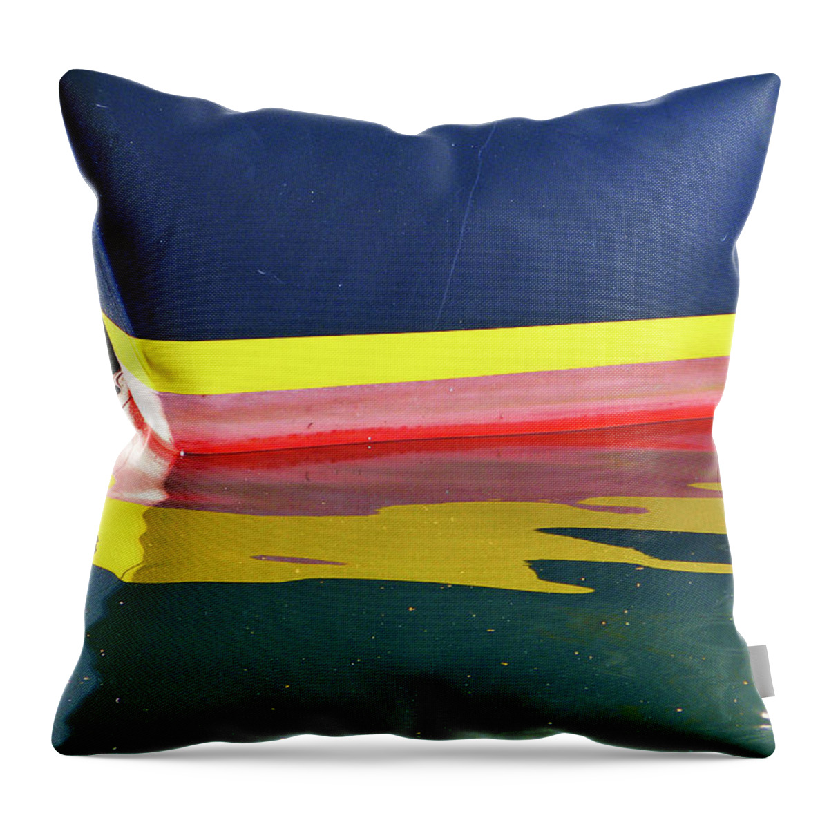 Blue Throw Pillow featuring the photograph Boat Reflection by Ted Keller