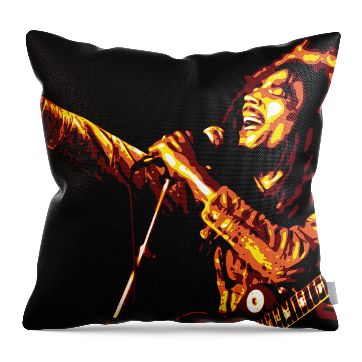 Bob Marley Throw Pillow featuring the digital art Bob Marley by DB Artist
