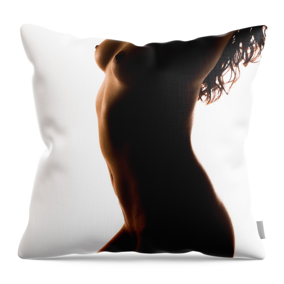 Silhouette Throw Pillow featuring the photograph Bodyscape 185 by Michael Fryd