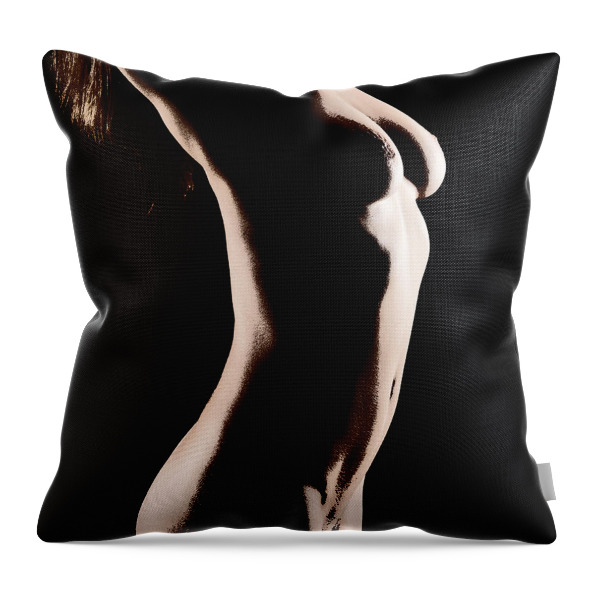Nude Throw Pillow featuring the photograph Bodyscape 542 by Michael Fryd