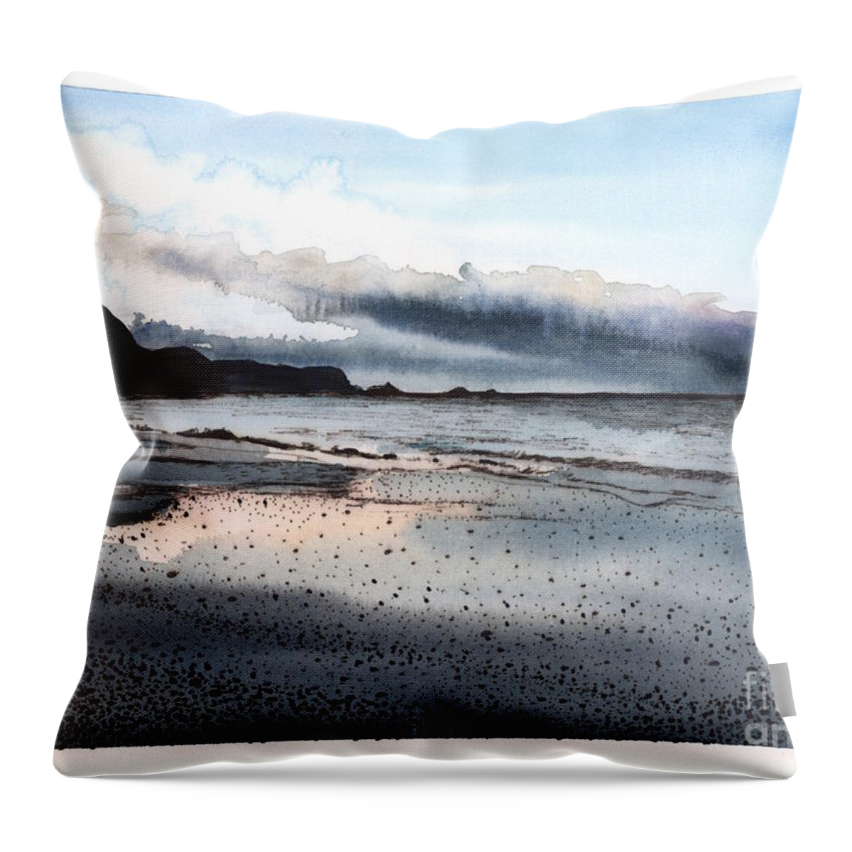 Bolinas Throw Pillow featuring the painting Bolinas Lagoon by Hilda Wagner