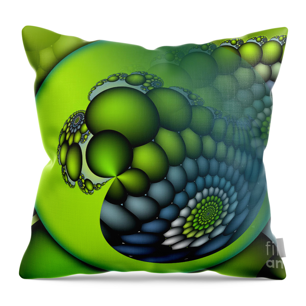 Fractal Throw Pillow featuring the digital art Born to Be Green by Jutta Maria Pusl
