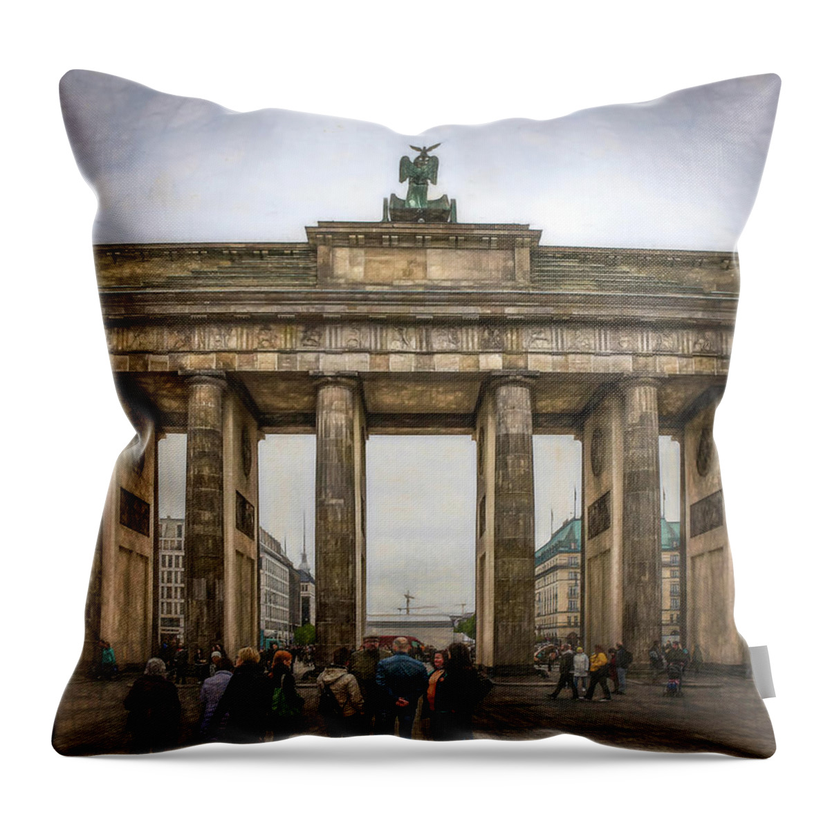 Brandenburg Throw Pillow featuring the photograph Brandenberg Gate by Will Wagner