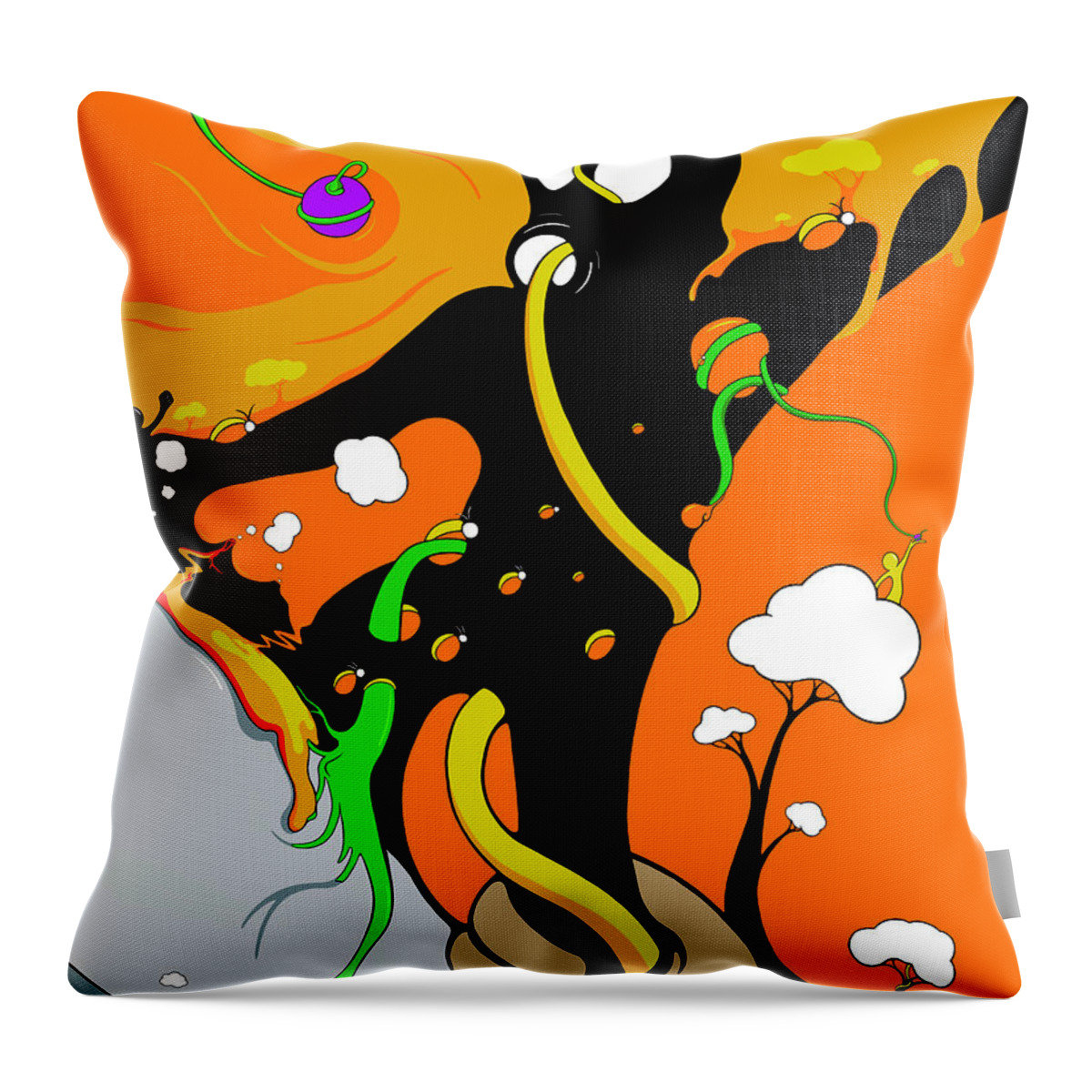 Grapevine Throw Pillow featuring the drawing Breaking Self by Craig Tilley