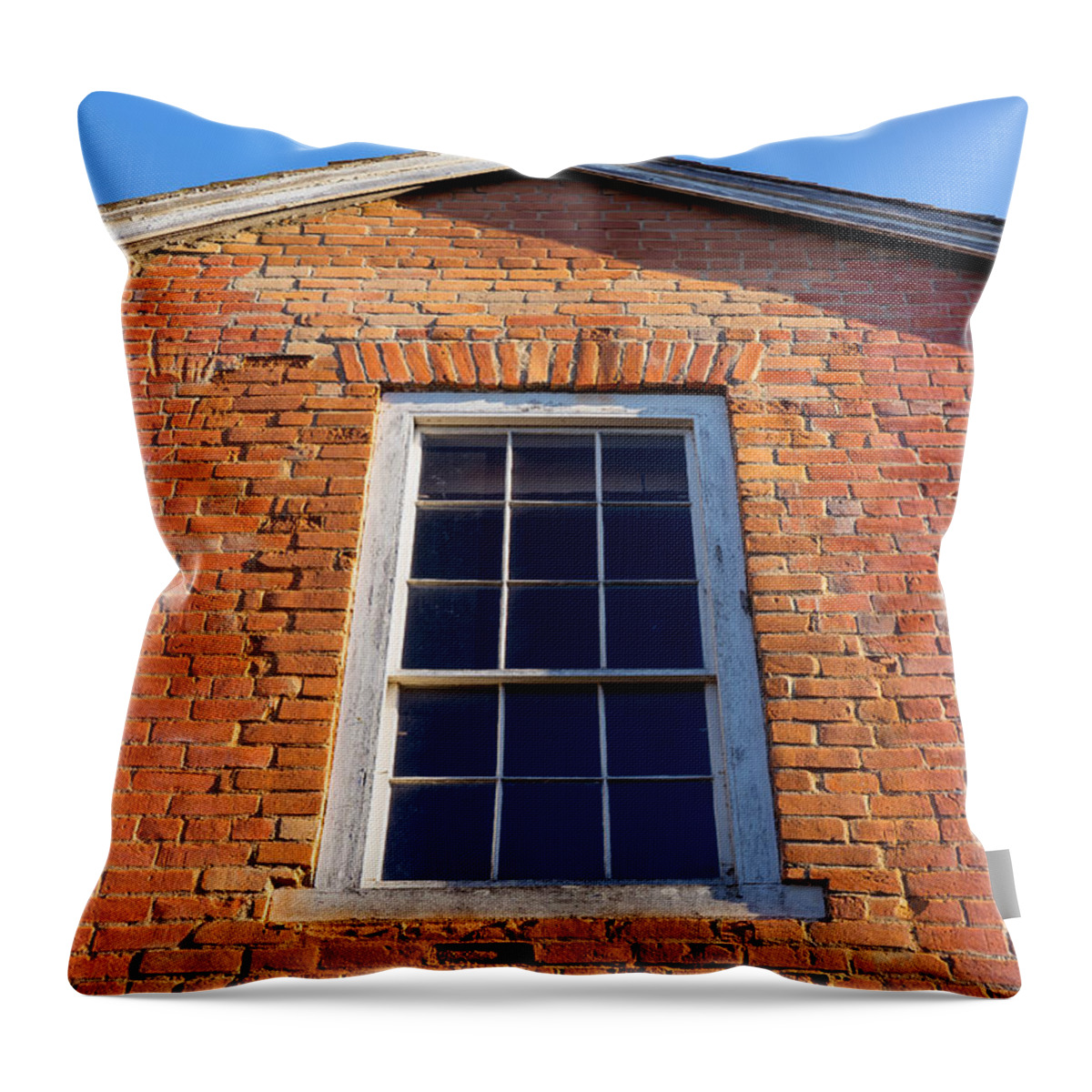 Brick House Throw Pillow featuring the photograph Brick House Window by Derek Dean