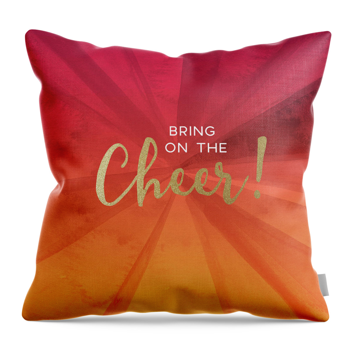 Cheer Throw Pillow featuring the mixed media Bring On The Cheer -Art by Linda Woods by Linda Woods