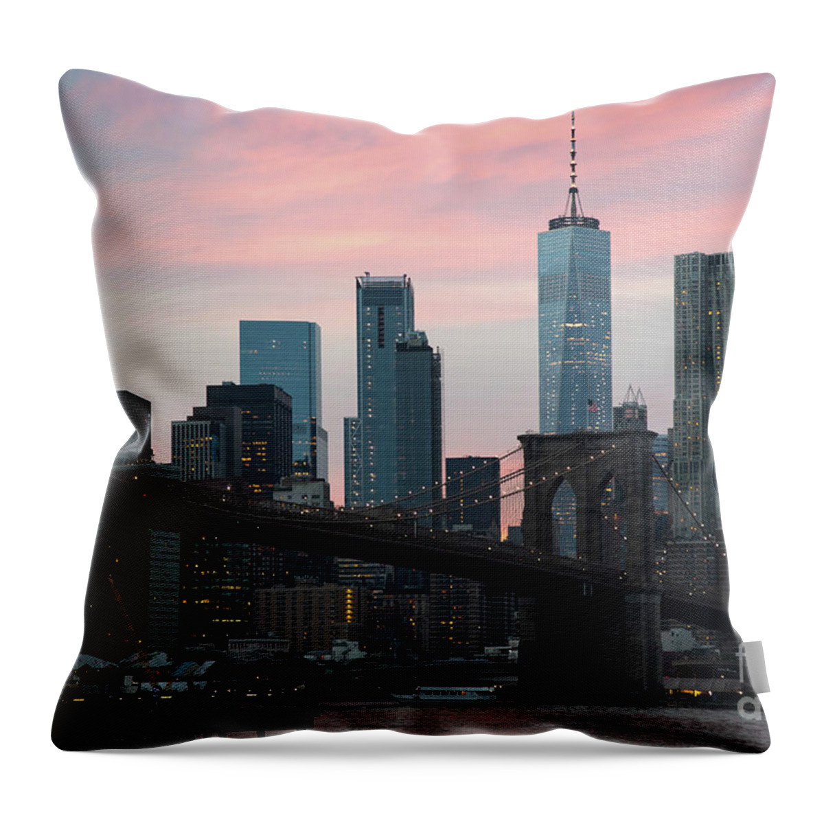 Brooklyn Bridge New York Throw Pillow featuring the photograph Brooklyn bridge New york by Andy Myatt