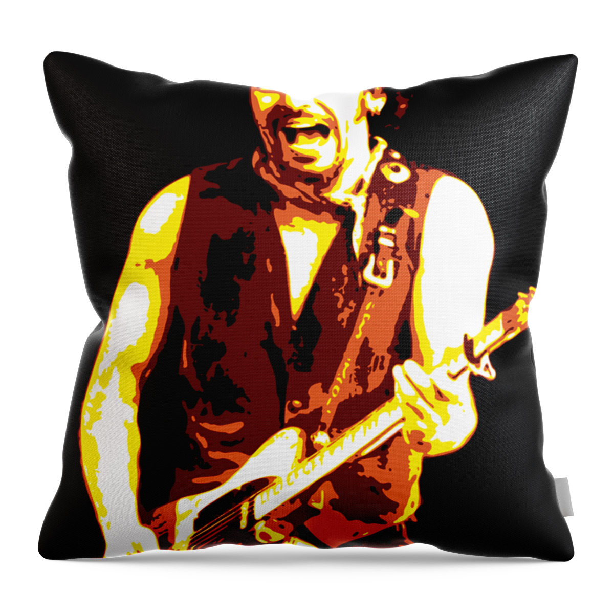 Bruce Springsteen Throw Pillow featuring the digital art Bruce Springsteen by DB Artist