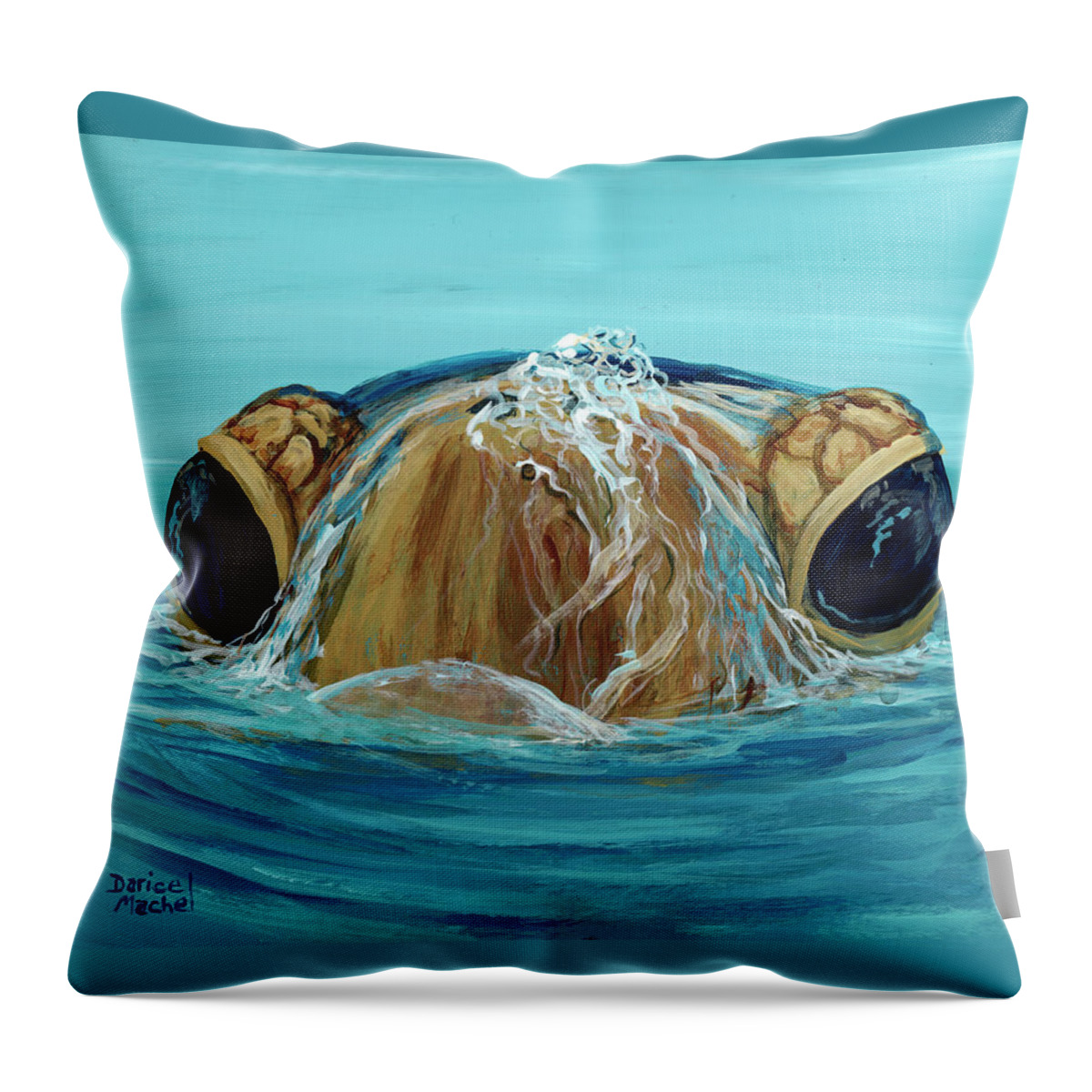 Honu Throw Pillow featuring the painting Bubbles by Darice Machel McGuire