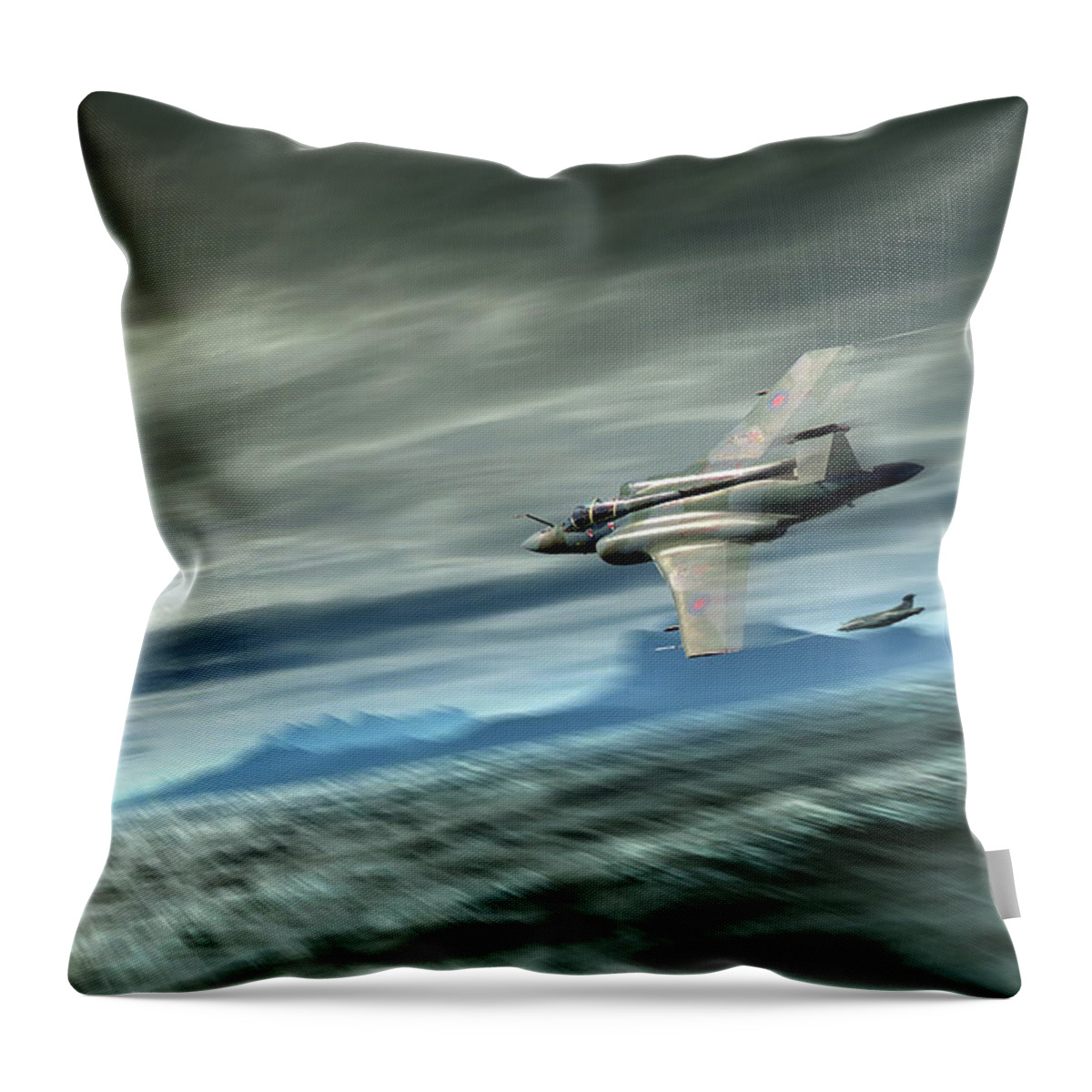Blackburn Buccaneer Throw Pillow featuring the digital art Buccaneer Raiders by Airpower Art