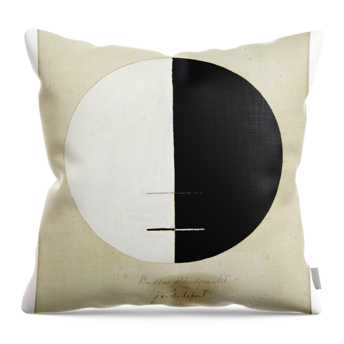 Buddhas Standpoint In The Earthly Life No. 3 Hilma Af Klint Throw Pillow featuring the painting Buddhas Standpoint in the Earthly by Hilma af Klint