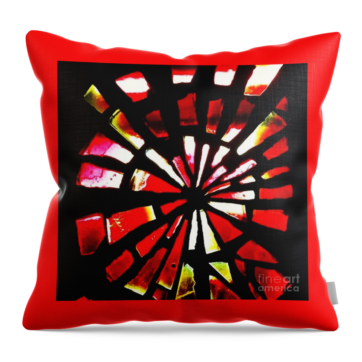 Stained Glass Throw Pillow featuring the photograph Bully's by Denise Railey