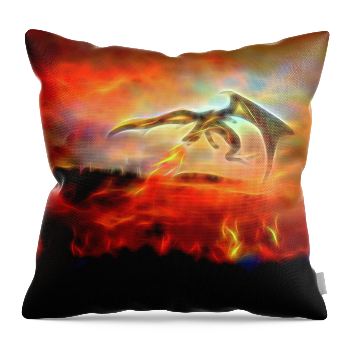 Game Of Thrones Dragons Throw Pillow featuring the digital art Burn them all by Lilia D
