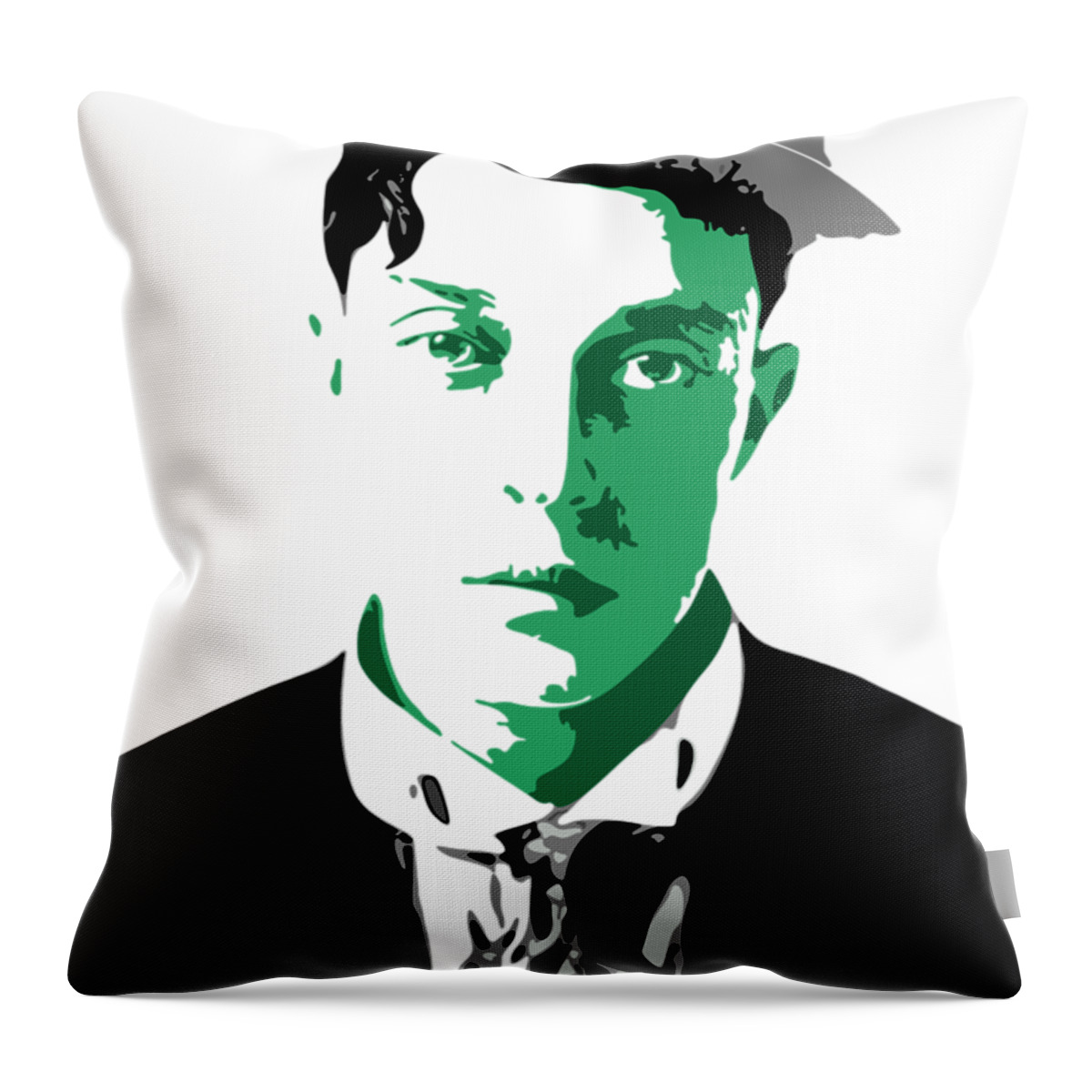 Buster Keaton Throw Pillow featuring the digital art Buster Keaton by DB Artist