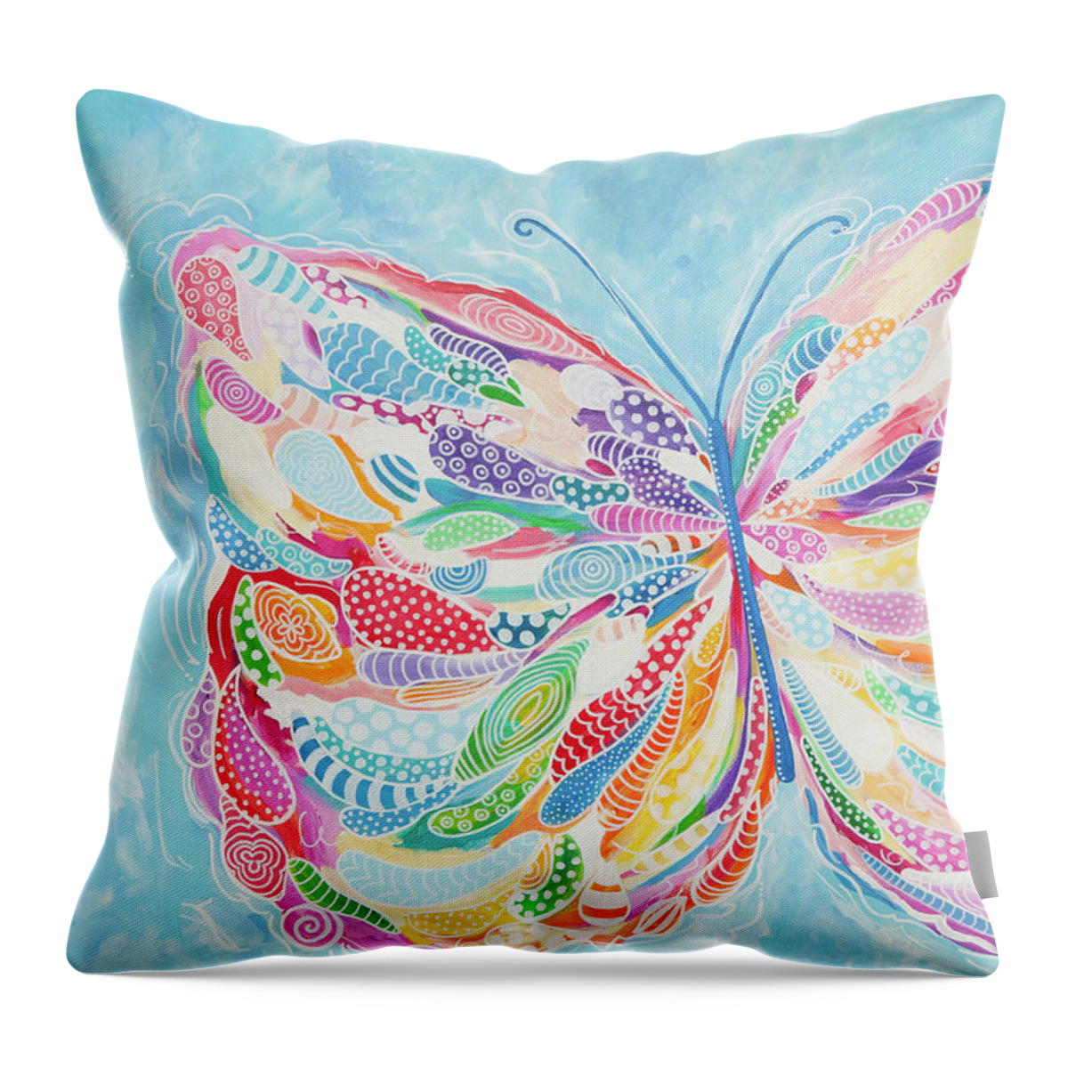 Butterfly Throw Pillow featuring the painting Butterfly by Beth Ann Scott